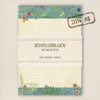 A5 Schreibblock - Blumenwiese