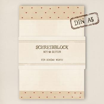A5 Schreibblock - Herzen (SALE)