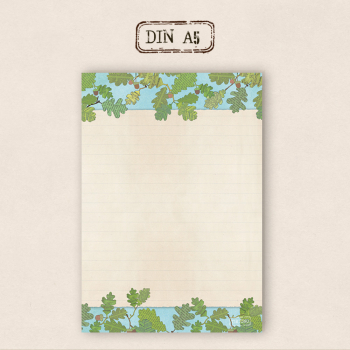 stationery - Writing pad - oak leaves