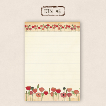 A5 Schreibblock - heller Mohn