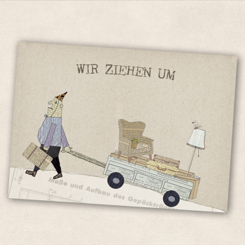 Postkarte Wir ziehen um