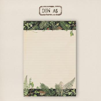 stationery - Writing pad - Mushrooms in the forest