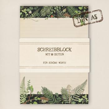 stationery - Writing pad - Mushrooms in the forest
