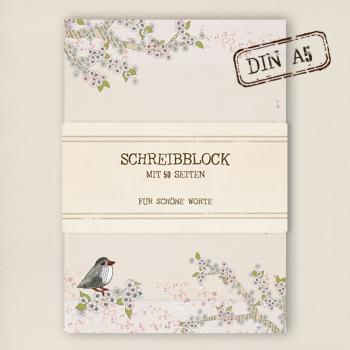 stationery - Writing pad - pink blossom