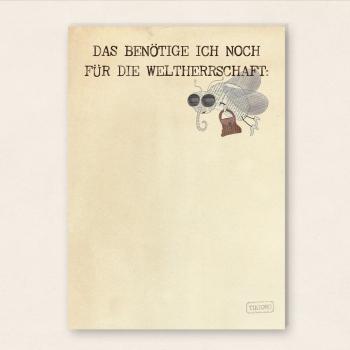 DIN A6 Notizblock - Weltherrschaft