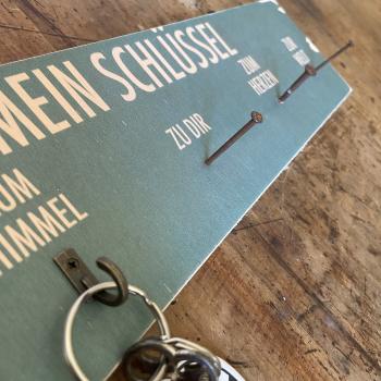 Schlüsselbrett für Verliebte - Himmel, Herz, Welt