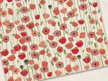 Geschenkpapier : heller Mohn