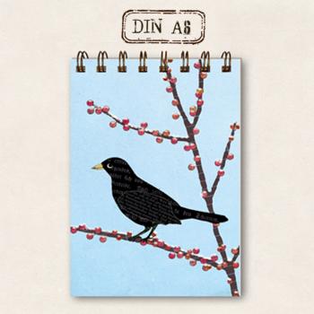Skizzenblock Notizbuch DIN A6 - Amsel
