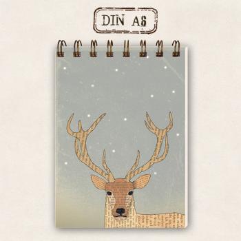 Skizzenblock Notizbuch DIN A6 - Hirsch