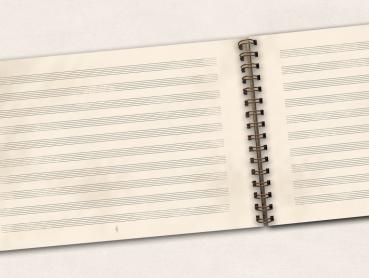 big book with staves - Gift for musicians - meadow