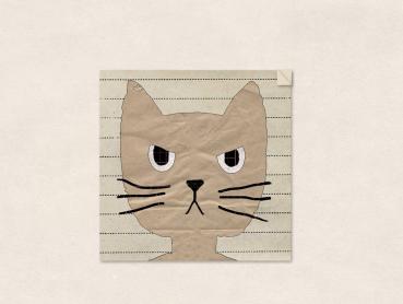 quadratischer Aufkleber : Katze