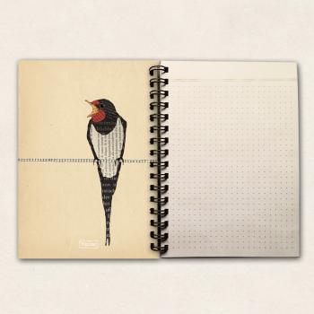 Preview: fettes Notizbuch - zwei Schwalben