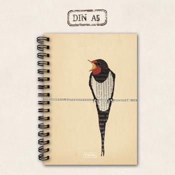 fettes Notizbuch - Schwalbe