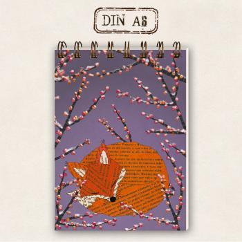 Skizzenblock Notizbuch DIN A6 - Fuchs und Ilex
