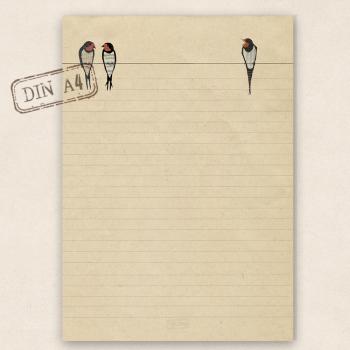 Preview: A4 Briefpapier - Rauchschwalben