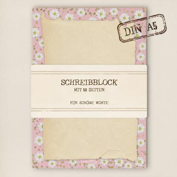 Preview: A5 Schreibblock - Gänseblümchen