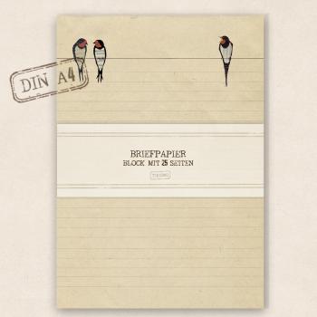 A4 Briefpapier - Rauchschwalben