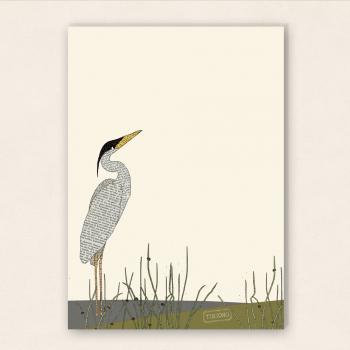 DIN A6 Notizblock - Reiher