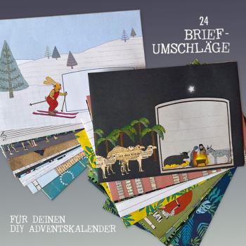 24 Briefumschläge C6 – bunte Umschläge für DIY Adventskalender