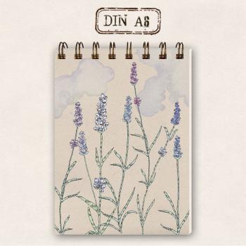 Skizzenblock Notizbuch DIN A6 - Lavendel