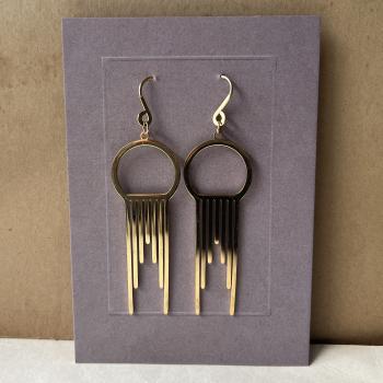 vergoldete Edelstahl-Ohrhänger – filigranes, geometrisches Design - Makramee-Kreis