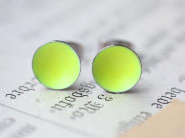 Lack Ohrstecker in neon gelb