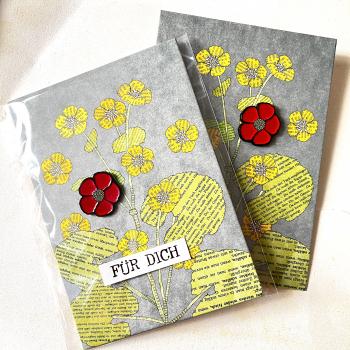 Blume - Ansteck-Pin auf großer Karte
