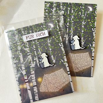 Cat and Dog – Enamel Pin on Large Card