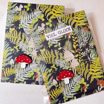 fly agaric in the dark Forest – Enamel Pin on Large Card