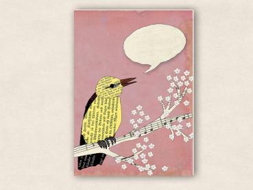 fette Karte - Singvogel