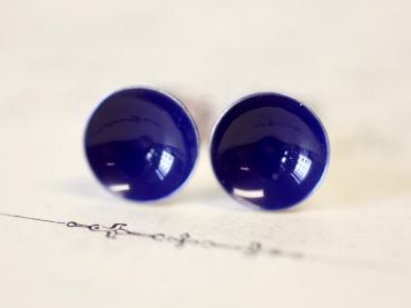 Lack Ohrstecker in uni blau