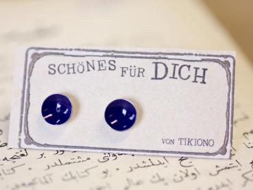 Lack Ohrstecker in uni blau
