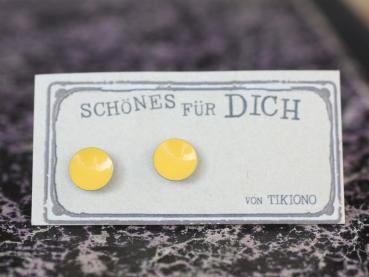 Lack Ohrstecker in uni gelb