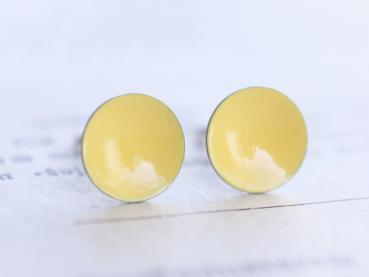 Lack Ohrstecker in uni gelb