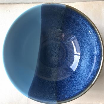 Steingutschale – blau – für Salate, Suppen oder Desserts