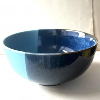 Steingutschale – blau – für Salate, Suppen oder Desserts