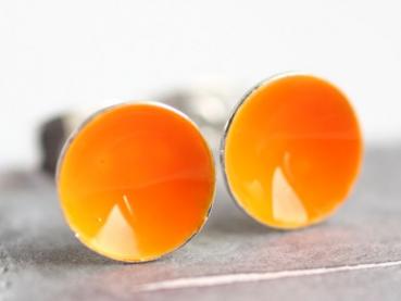 Lack Ohrstecker in uni orange