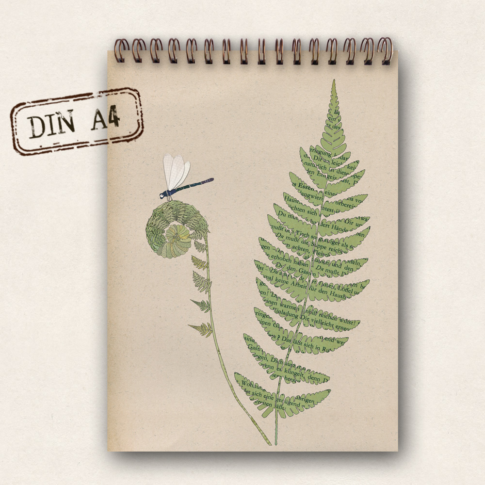 DIN A4 Notizbuch Farn