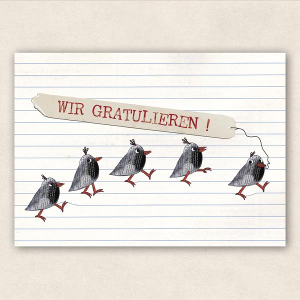 Postkarte Vogelparade