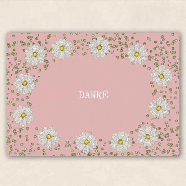 Postkarte Danke - Gänseblümchen