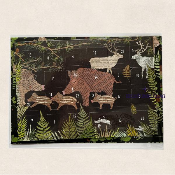 Postkarte Adventskalender Tiere des Waldes