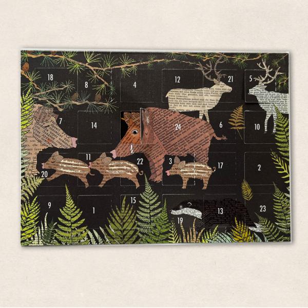Postkarte Adventskalender Tiere des Waldes
