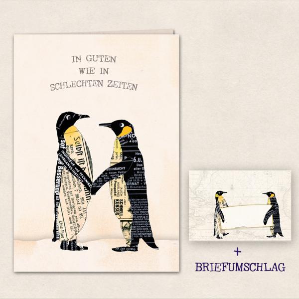 Doppelkarte : Pinguinhochzeit