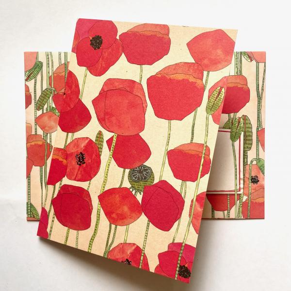 Doppelkarte Mohnblumen