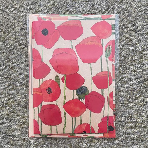 Doppelkarte Mohnblumen