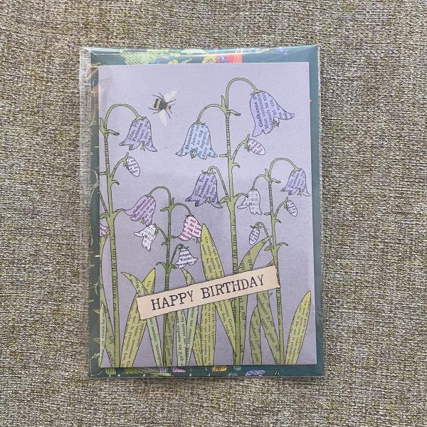 Doppelkarte : Happy Birthday Glockenblume
