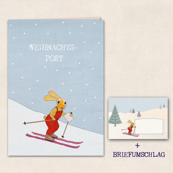 Snow hare Greeting Card with Matching Envelope