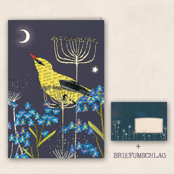 Bird at Night Greeting Card with Matching Envelope