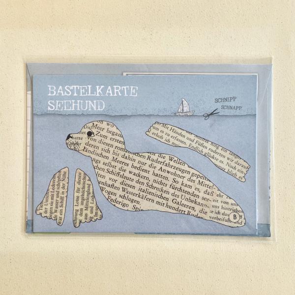 Bastelkarte Seehund - Set mit Briefumschlag