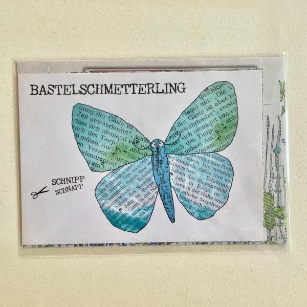 Bastelkarte Schmetterling - Set mit Briefumschlag